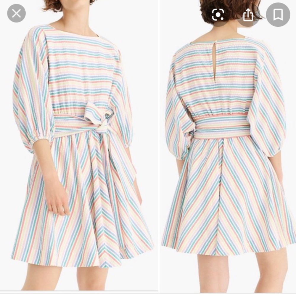 J. Crew XS seersucker stripe dress EUC
